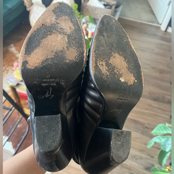 Black Quilted Ankle Boots with Zipper Detail - Picture 7 of 7